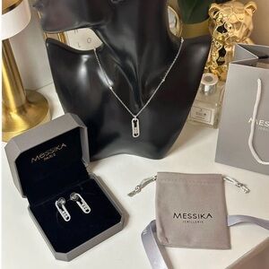 Messika Silver Jewelry Set with Black Accents